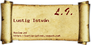 Lustig István névjegykártya